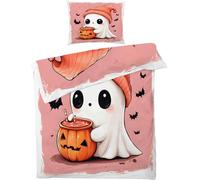 PNHCL Ghost Super King Size Duvet Cover Sets Bat Easy Care Quilt Cover Halloween Soft Cosy Bedding Set with 2 Pillowcases for Mens Aldult Bedroom Decor MR66