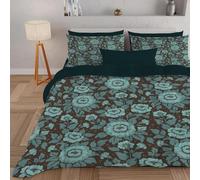 PNHCL Gothic Exotic Super King Duvet 4.5 Tog for Aldult, Boho Floral Patterned Coverless Duvet, Soft Lightweight Super King Quilt for All Season (Green,260x220cm, A539)