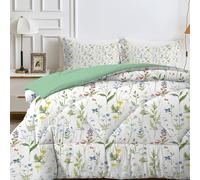 PNHCL King Size Duvet White Kingsize Quilt 7.5 Tog Leaf Pattern Reversible Coverless Duvet Soft Comforter Set With 2 Pillowcases - Lightweight and Machine Washable, 230x220 cm