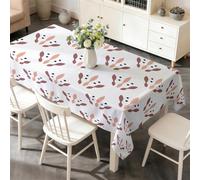 PNHCL Modern Art Waterproof Table Cloth Rectangle 140x260cm, Meadow Plants Washable Polyester Table Cover, Wipe Clean Dining Tablecloth for Kitchen Restaurant Party W&60