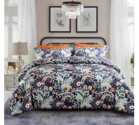 PNHCL Paisley King Size Duvet Cover Sets Florals Reversible Easy Care Quilt Cover Retro Soft Cosy Bedding Set with 2 Pillowcases Zipper Closure - King (220cm x 230cm) X-67