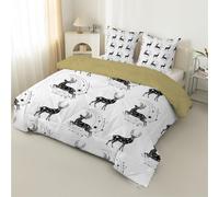 PNHCL Reindeer Small Double Duvet 7.5 Tog Christmas Coverless Duvet, Constellation Washable Quilt for All Seasons, Soft Lightweight Comforter for Kids Girls Boys Teens Bedroom Decor MQ88