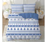 PNHCL Scandinavian Duvet Cover Single Christmas Luxury Bedding Sets Traditional Tribal Soft Fluffy Microfiber Quilt Covers With 2 Pillowcases 50x75cm Zipper Closure H-385