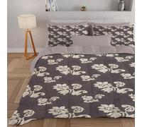 PNHCL Simplicity French Double Duvet 4.5 Tog for Women and Girls, Boho Floral Patterned Coverless Duvet, Soft Lightweight Double Quilt for All Season (Grey,200x200cm, A548)
