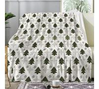 PNHCL Snowflake Print Soft Cozy Throw Blanket - Christmas Tree Style Lightweight and Fluffy Blankets for Children Adults -100x130cm Gift Fleece Throw for Bed, Sofa, Chair A289