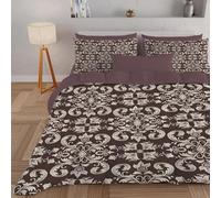 PNHCL Tradition Ethnic King Duvet 7.5 Tog for Aldult, Vintage Chic French Patterned Coverless Duvet, Soft Lightweight King Quilt for All Season (Brown,230x220cm, A649)