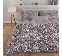 PNHCL Tradition Ethnic Single Duvet 4.5 Tog for Women and Girls, Vintage French Boho Floral Patterned Coverless Duvet, Soft Lightweight Single Quilt for All Season (Purple,135x200cm, A536)