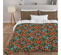 PNHCL Tradition Ethnic Super King Duvet 7.5 Tog for Aldult, Vintage French Patterned Coverless Duvet, Soft Lightweight Super King Quilt for All Season (Green,260x220cm, A685)