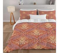 PNHCL Tradition Ethnic Super King Duvet 7.5 Tog for Women and Girls, Vintage Boho Damask Patterned Coverless Duvet, Soft Lightweight Super King Quilt for All Season (Red,260x220cm, A634)