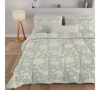 PNHCL TraditionCottagecore Single Duvet 7.5 Tog for Women and Girls, Vintage Boho Floral Patterned Coverless Duvet, Soft Lightweight Single Quilt for All Season (Blue,135x200cm, A682)