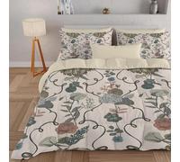 PNHCL Vintage French Single Duvet 7.5 Tog for Women and Girls, Tradition French Botanical Patterned Coverless Duvet, Soft Lightweight Single Quilt for All Season (Beige,135x200cm, A672)