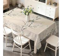 PNHCL Watercolor Leaf Waterproof Table Cloth Rectangle 100x140cm, Botanical Washable Polyester Table Cover, Wipe Clean Kitchen Dining Tablecloth for Everyday Use E&24