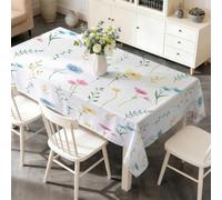 PNHCL Wildflower Waterproof Table Cloth Rectangle 150x250cm, Flower Branch Extra Large Washable Polyester Table Cover, Durable Dining Tablecloth for Wedding Buffet Party E&57