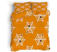 PNHCL Yellow Spider Kingsize Duvet Cover Sets Halloween Luxury Bedding Set Abstract Soft Fluffy Microfiber Quilt Covers With 2 Pillowcases 50x75cm Zipper Closure D65