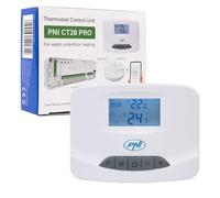 PNI CT28 PRO Wireless Thermostat Unit, for underfloor Heating Compatible CT28M Solenoid Valve Module CT28WIFI Hub for Control from The Tuya Smart Application, ABS, White