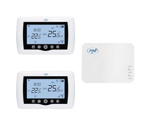 PNI CT410 PRO smart thermostat hysteresis ± 0.1°C wireless, with WiFi, 2-zone control via Internet, for heating systems, pumps, solenoid valves, TuyaSmart APP