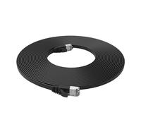 PNI Flat network cable S/STP CAT7 U7075B, 2 x RJ45, 4 pairs of wires, 32AWG, copper, 10 Gbps, 600 MHz, 7.5m, black