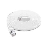 PNI Flat network cable S/STP CAT7 U7100W, 2 x RJ45, 4 pairs of wires, 32AWG, copper, 10 Gbps, 600 MHz, 10m, white