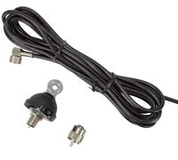 CB Antenna Connection Cable PNI FC27 4 m + Fitted PL259 Connectors and Mounting Brackets for CB Antenna with Butterfly Screw
