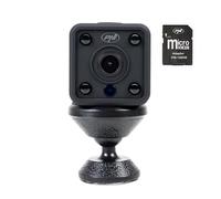 PNI SafeHome PT945M 1080P WiFi mini surveillance camera package, Tuya Smart control + 128GB MicroSD memory card with SD adapter