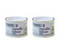 PNJB, 151 Coatings Paint Primer Metallic Gloss Matt 180ml, Non-drip Gloss Paints, Hard Drying, Hard Built, And High Performance (Metalic Silver, Pack of 2)