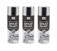 PNJB 151 Multi-Purpose Chrome Gloss Spray Paint Aerosol Wood Metal Brick 400ml, DIY Projects to Professional Applications, Ensuring Consistent Finish, Consistent And Uniform Coating, (3 Pcs)