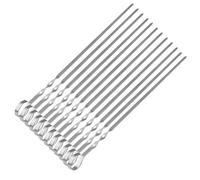 PNJB, 60cm BBQ Barbecue Grilling Kebab Flat Skewers, Reusable Grill Skewers Sticks Set, Flat Metal Shish Kebab Skewers, Ergonomic Handle, for Outdoor Camping, Cooking Tools (12xPCS)