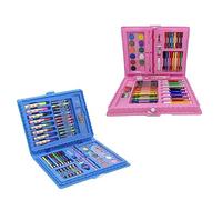 PNJB, 68 Pcs Art Set Kids Children Colouring Drawing Painting Arts & Crafts Case, Crayons Water Colours, Sketch Pens, Oil Pastel, Random Print’s on Box (Both)