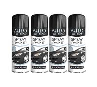 PNJB All Purpose Aerosol Spray, Interior Exterior, Fast Dry Excellent Coverage Adhesion, Long-Lasting Durability, Black Gloss Aerosol, 250 Ml (4 Pcs)