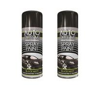 PNJB All Purpose Black Matte Quick Drying Spray Paint, Flexible and Durable Formula, Excellent Adhesion and Coverage, Cover Cracks and Holes, 400ml (2 Pcs)