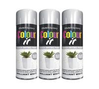 PNJB All Purpose Brilliant White Gloss Spray Paint, Fast-Drying Formula, Professional Finish, Plastic & Wood Surfaces, Interior & Exterior Use, 250ml (3 Pcs)