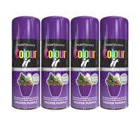 PNJB All Purpose Purple Gloss Spray Paint, Interior and Exterior Application, Quick Drying, Compact & Convenient, Gloss Finish for Metal, Plastic, and Wood,250ML, (4PCS)