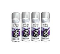 PNJB All Purpose Spray Paint, Spray Paint, Perfect Finish, Long Lasting Adhesion, Fast Drying Solution, Interior/Exterior, All Purpose Silver Wheel, 250 Ml (4 Pcs)