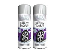 PNJB All Purpose Spray Paint, Spray Paint, Perfect Finish, Long Lasting Adhesion, Fast Drying Solution, Interior/Exterior, All Purpose Silver Wheel, 250 Ml (2 Pcs)
