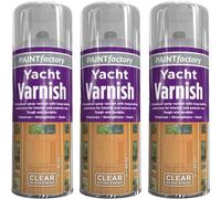 PNJB All Purpose Yacht Varnish 400ML - Professional Gloss Finish Spray Wood Colour Paint, Interior, And Exterior Surfaces - Fast Drying Sealer - Easy to Apply (Pack of 3)