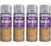 PNJB All Purpose Yacht Varnish 400ML - Professional Gloss Finish Spray Wood Colour Paint, Interior, And Exterior Surfaces - Fast Drying Sealer - Easy to Apply (Pack of 4)
