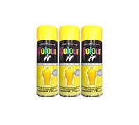 PNJB All Purpose Yellow Spray Paint, Aerosol Spray, Quick Drying, Excellent Coverage for Car, Van, Wheel, Metal, Ideal For Rust-Free Metal Surfaces, Excellent Coverage 250ml, (3PCS)