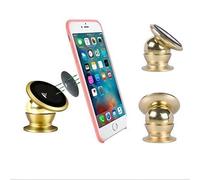 PNJB Aluminium Metal Portable 360 Degree Rotating Magnetic Mobile Holder for Car, Sturdy, Universal compatibility, unique design, Assorted Colours, (Pack of 3)
