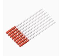 PNJB BBQ Barbecue Skewers Wooden Handle, Grilling Kebab Flat Reusable Skewers, Metal Skewer, Heat Resistance, Convenient Design, Easy to Clean, 40cm (12PCS)