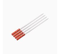 PNJB BBQ Barbecue Skewers Wooden Handle, Grilling Kebab Flat Reusable Skewers, Metal Skewer, Heat Resistance, Convenient Design, Easy to Clean, 50cm, (4PCS)