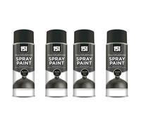 PNJB Black Satin Multipurpose Spray, Ideal for Metal, Plastic, Wood, Paint for Interior & Exterior, Fast Drying, Aerosol Paint, Long Lasting, 400ml (4PCS)