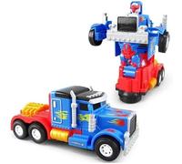 PNJB Children's Electric Universal Deformation Truck Music and Lighting, Car Automatic Robot Tractor Toy Car, Independent Play, Effortless Transformation, Convenient Operation,