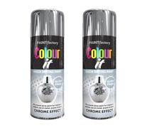 PNJB Chrome Effect Gloss Spray Paint, Interior &Exterior use, Quick Drying, Paint for Metal, Plastic, and Wood, Easy Application, Lightweight, 400ml (2PCS)
