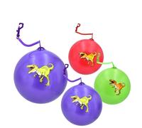 PNJB Dinosaur Ball With Keyring, Charming, Gentle, Soft Texture, Stress-Relief Tool, Fun And Entertainment, 90gm, Random Colour, (PCS 4)