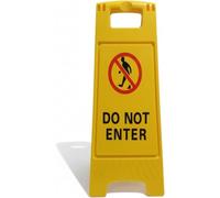 PNJB “DO NOT ENTER” Safety Floor Sign, Bright Yellow Foldable Warning Stand, Lightweight and Portable, Foldable A-Frame Style, Multipurpose, Waterproof, Easy to Clean, and Resistant to Cracking