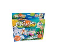 PNJB Drawing DIY Large Set of Blow Markers Blue Animal Set Kit, Educational Children Spray Painting Toys, Display, Creativity Hub Organized and Neat Storage,