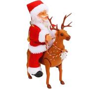PNJB Electric Riding Santa Claus with Deer - Musical Christmas Toy, Moving Figure, Ornaments