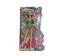 PNJB Fairy Doll, Dress Up Doll Gift Set, Fairy Princess, Doll with Iridescent Sparkly Wings, Pretend Play, Great Toy Gift for Ages 3 Years & Up (GREEN)