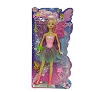 PNJB Fairy Doll, Dress Up Doll Gift Set, Fairy Princess, Doll with Iridescent Sparkly Wings, Pretend Play, Great Toy Gift for Ages 3 Years & Up (PINK)