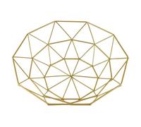 PNJB Geometric Gold Wire Fruit Basket, Stylish & Elegant, Metal Storage Bowl, Lightweight and Durable, Open Design for Fruits, Snacks, Bread, Vegetables, Centerpiece Display,